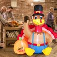 6 Feet Thanksgiving Inflatable Turkey with Pumpkin Fall Harvest Decor with Lights Fashion