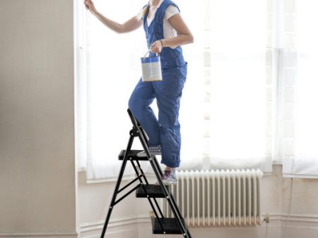 3-Step Ladder with Wide Anti-Slip Pedal-3-Step on Sale