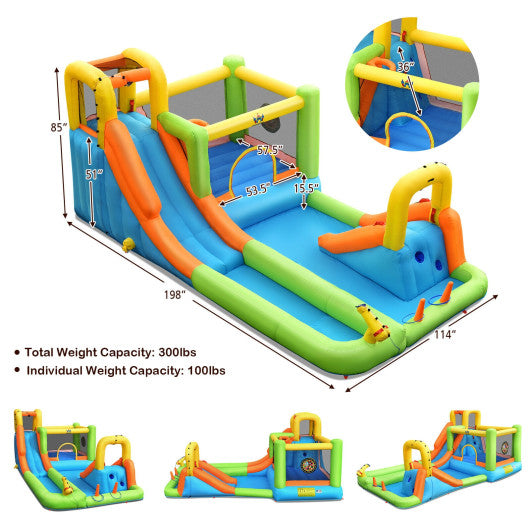 8 in 1 Inflatable Water Slide Park Bounce House Without Blower Hot on Sale