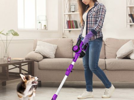 3-in-1 Handheld Cordless Stick Vacuum Cleaner with 6-cell Lithium Battery-Purple on Sale