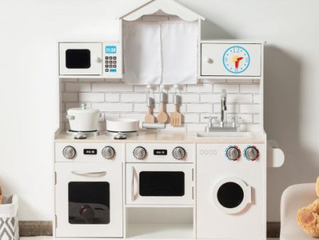 Wooden Kids Kitchen with Washing Machine Hot on Sale