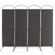 6.2Ft Folding 4-Panel Room Divider for Home Office Living Room -Gray Online Hot Sale