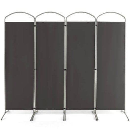 6.2Ft Folding 4-Panel Room Divider for Home Office Living Room -Gray Online Hot Sale