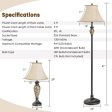 3-Piece Table and Floor Lamp Set with Linen Fabric Lamp Shades Online Sale