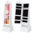 2-in-1 Kids Play Jewelry Armoire with Full Length Mirror and Drawers-White on Sale