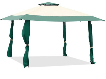 13 Feet x 13 Feet Pop Up Canopy Tent Instant Outdoor Folding Canopy Shelter-Green Cheap