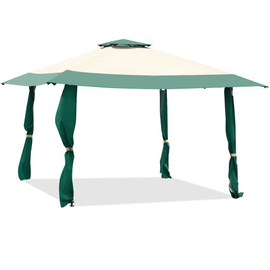 13 Feet x 13 Feet Pop Up Canopy Tent Instant Outdoor Folding Canopy Shelter-Green Cheap