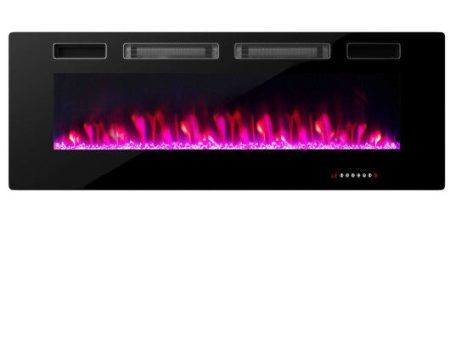 42 50 60 72 Inch Ultra-Thin Electric Fireplace with Decorative Crystals-50 inches Hot on Sale