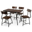 5 Piece Rectangular Dining Table Set with Metal Frame Hot on Sale