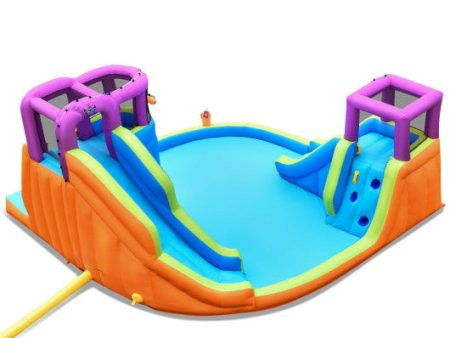 6-in-1 Inflatable Dual Water Slide Bounce House Without Blower Cheap