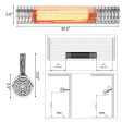 1500W Indoorand Outdoor Electric Heater with 2 Power Settings -Silver For Discount