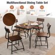 5 Piece Rectangular Dining Table Set with Metal Frame Hot on Sale