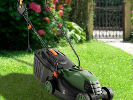 10 AMP 13 Inch Electric Corded Lawn Mower with Collection Box-Black & Green Online Hot Sale