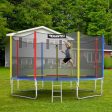 14 Feet Trampoline with Safety Enclosure Net and Ladder Outdoor for Kids Adults on Sale