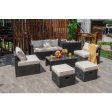 8 Pieces Patio Rattan Storage Table Furniture Set-Off White Hot on Sale