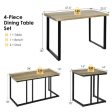 4 Pieces Industrial Dinette Set with Bench and 2 Stools-Oak For Cheap