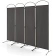 6.2Ft Folding 4-Panel Room Divider for Home Office Living Room -Gray Online Hot Sale