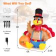 6 Feet Thanksgiving Inflatable Turkey with Pumpkin Fall Harvest Decor with Lights Fashion