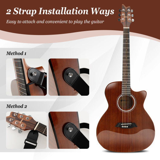 41 Inch Full Size Acoustic Guitar with Sapele Body Strap Picks Sale