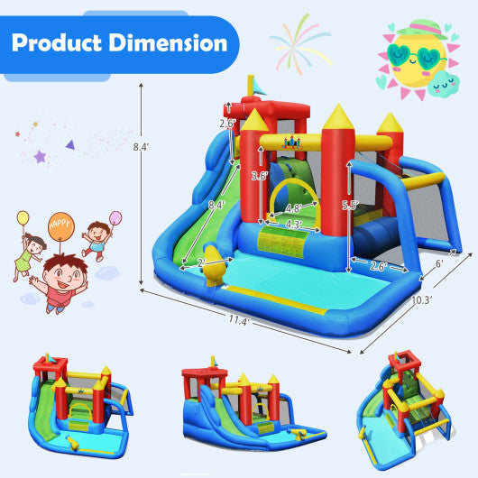 Inflatable Bounce House Splash Pool with Water Climb Slide Blower included For Discount