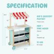 Kids Wooden Ice Cream Cart with Chalkboard and Storage Supply