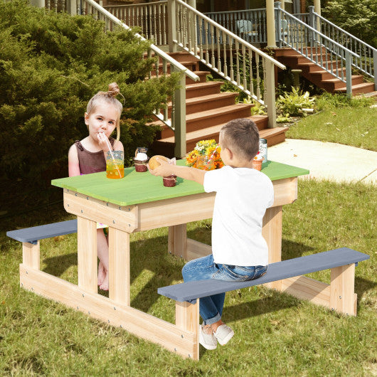 3-in-1 Outdoor Wooden Kids Water Sand Table with Play Boxes Online Sale