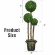 4 Feet Artificial UV Resistant Topiary Triple Ball Tree Plant Hot on Sale