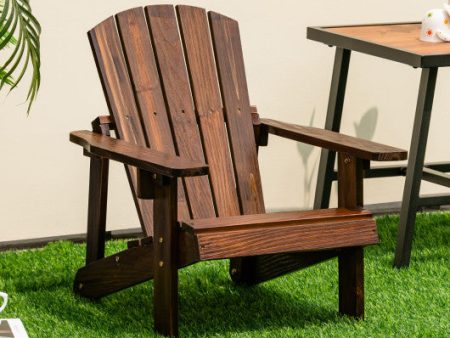 Kid s Adirondack Chair with High Backrest and Arm Rest-Coffee For Sale