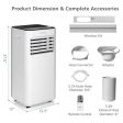 10000 BTU Portable Air Conditioner with Fan Dehumidifier Sleep Mode-White Fashion