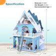 Wooden Dollhouse 3-Story Pretend Playset with Furniture and Doll Gift for Age 3+ Year For Cheap