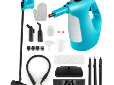 1400W Handheld Steam Cleaner with 14-Piece Accessory Kit and Child Lock-Blue Cheap