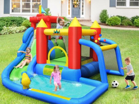 Inflatable Bouncer Bounce House with Water Slide Splash Pool without Blower Online