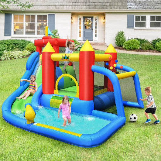 Inflatable Bouncer Bounce House with Water Slide Splash Pool without Blower Online