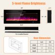 50 60 Inch Wall Mounted Recessed Electric Fireplace with Decorative Crystal and Log-60 inches Hot on Sale