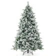 Flocked Christmas Tree with 250 Warm White LED Lights and 752 Mixed Branch Tips-7 ft on Sale