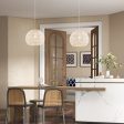 Round Farmhouse Rattan Pendant Lights with Adjustable Hanging Rope-Beige Fashion