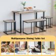 4 Pieces Industrial Dinette Set with Bench and 2 Stools-Oak For Cheap