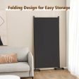 3 Panel Folding Room Divider with Lockable Wheels-Gray Online Sale