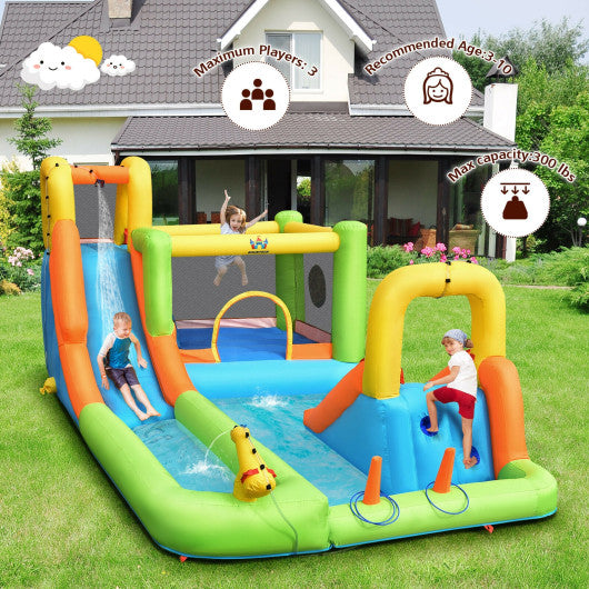 8 in 1 Inflatable Water Slide Park Bounce House Without Blower Hot on Sale