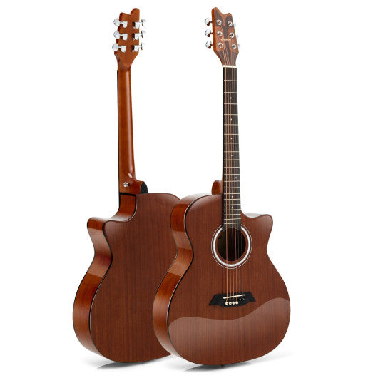 41 Inch Full Size Acoustic Guitar with Sapele Body Strap Picks Sale