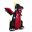 8 Feet Halloween Inflatable Fire Dragon  Decoration with LED Lights Sale