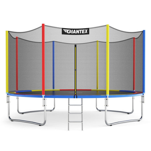 14 Feet Trampoline with Safety Enclosure Net and Ladder Outdoor for Kids Adults on Sale