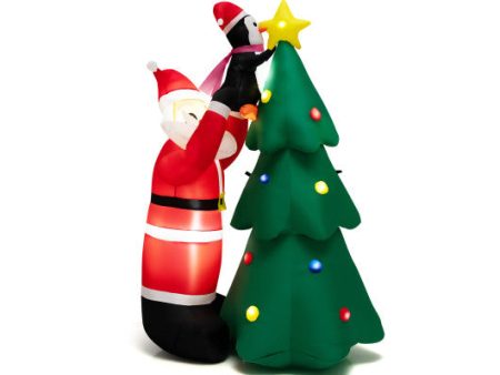 6 Feet Inflatable Christmas Tree and Santa Claus with LED and Air Blower For Sale