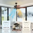 52 Inch Ceiling Fan Light with Pull Chain and 5 Bronze Finished Reversible Blades Online Hot Sale