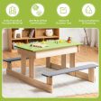 3-in-1 Outdoor Wooden Kids Water Sand Table with Play Boxes Online Sale