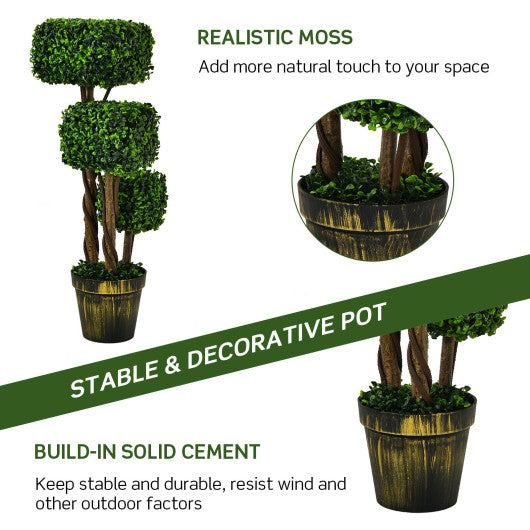 36 Inch Artificial Boxwood Topiary UV Protected Indoor Outdoor Tree Online