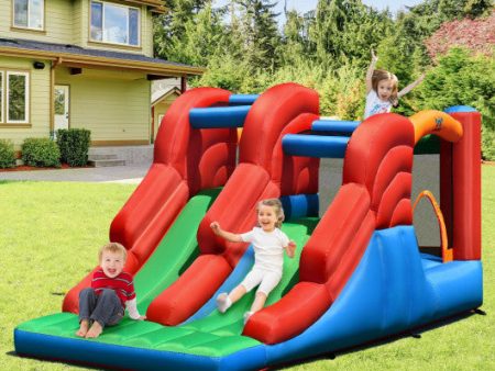 3-in-1 Dual Slides Jumping Castle Bouncer without Blower For Discount