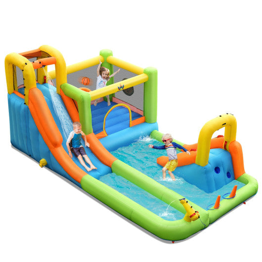 8 in 1 Inflatable Water Slide Park Bounce House Without Blower Hot on Sale