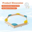 Outdoor Solid Wood Sandbox with 6 Built-in Fan-shaped Seats Online Sale