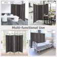 6.2Ft Folding 4-Panel Room Divider for Home Office Living Room -Gray Online Hot Sale